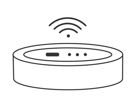 Robot vacuum cleaners icon. Icon in editable stroke. Simple sign .Black pictogram on white background. Smart home concept.Vectorのイラスト素材