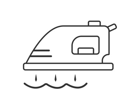 Iron vector icon. Iron black pictogram on a white background. The concept of household appliances for the house, house cleaning. Vectorのイラスト素材