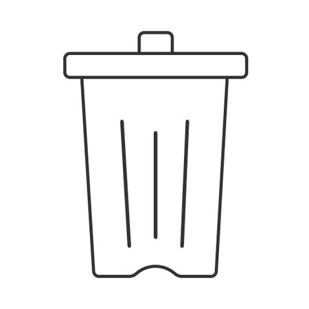 Trash can icon thin line for web and mobile, modern minimalistic flat design. Vector dark grey icon on white background.のイラスト素材