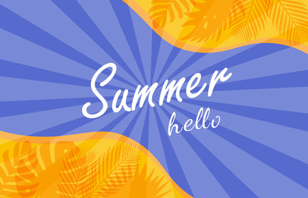 Colorful Summer background layout banners design. Horizontal poster, greeting card, header for websiteのイラスト素材