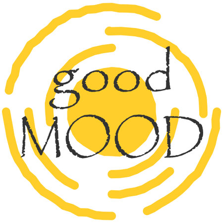 The inscription good mood in the sun on a white background. Great print for t-shirts, t-shirts for kids and adults. Vectorのイラスト素材