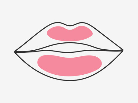 Beautiful female lips on a light background with bright spots. Beautiful Woman lips logo. Concept for logo, card, banner, poster, flyer. Vectorのイラスト素材