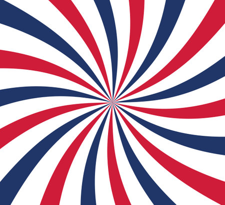 Red, blue and white vector rays. Background in the form of rays in the colors of the USA flag. USA day backgroundのイラスト素材