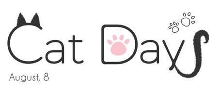 World cat day concept. holiday concept. Template for background, Web banner, card, posterのイラスト素材