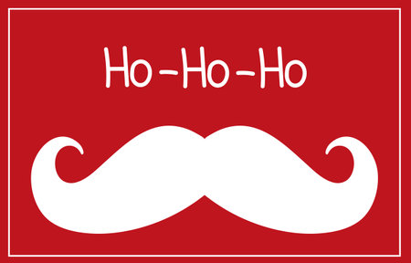 Santa moustache and Ho-Ho-Ho words.Christmas card. Vector illustration.のイラスト素材