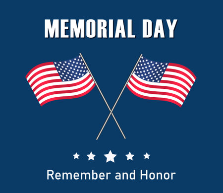 Memorial Day background design. Remember and honor. USA flag.Vector Illustration.のイラスト素材