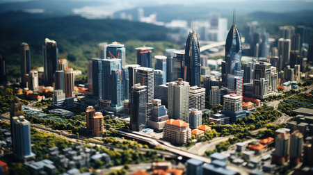 3D model of a modern metropolis.の素材