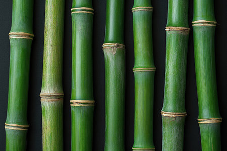 Background of green bamboo tree trunks. Bamboo trunks as backgroundの素材