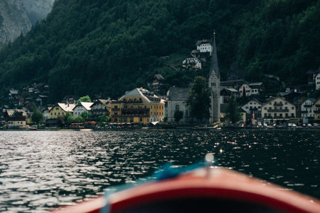 Panoramic view of Hallstatt from the boat