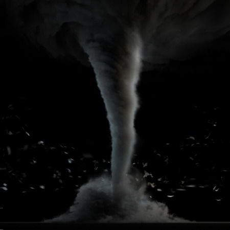 Rendered image of tornado created by smoke simulation.の写真素材