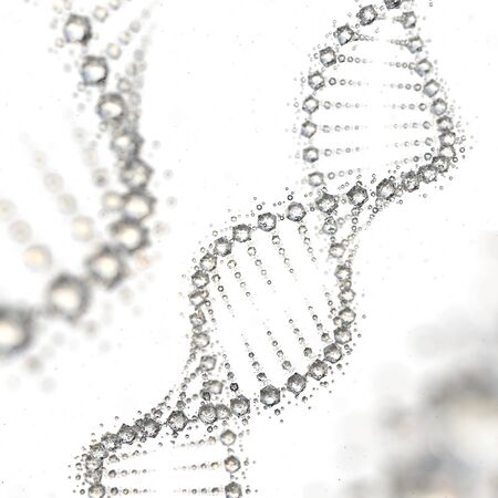 3D rendering of helix structure of DNA with crystal material.の写真素材