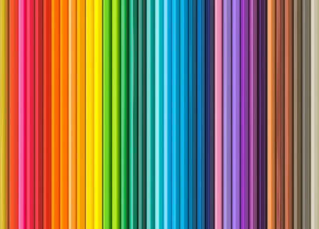 Art concept - Top view of color pencil on yellow paper background for mockup designの写真素材