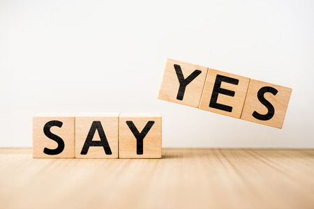 "SAY YES" conceptの写真素材