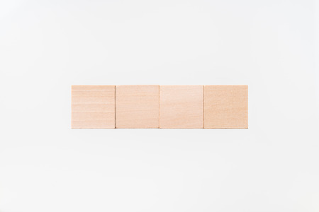 Business  and design concept - Abstract geometric real floating wooden cube isolated on background, it's not 3D render.の写真素材