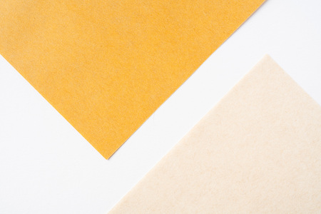 Design concept - yellow folded japanese washi paper for mockupの写真素材