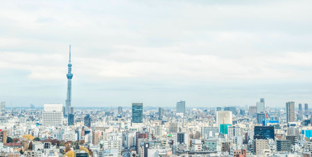 Asia Business concept for real estate and corporate construction - panoramic modern city skyline...