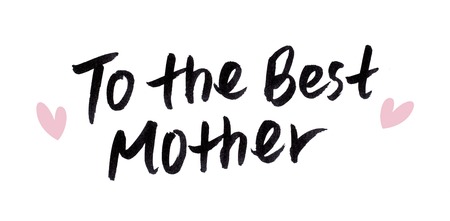 Design concept - hand write happy mothers day calligraphy on white backgroundの写真素材