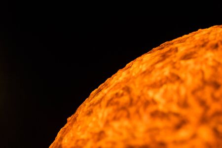 Design material - sun isolated in deep black background, at center of the solar system universe. not 3D renderの写真素材