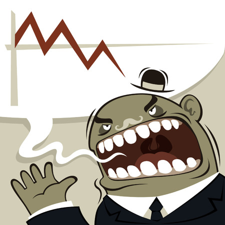  Angry boss shouting  Financial crisis のイラスト素材