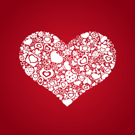   White heart of valentines icons.のイラスト素材