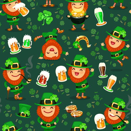 St  Patrick s Day s seamless texture  Editable pattern in swatches のイラスト素材