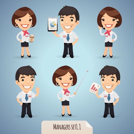 Managers Cartoon Characters Set1.1 のイラスト素材