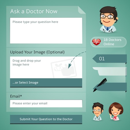 Doctors Online Consultation Form. each element is grouped separately. のイラスト素材
