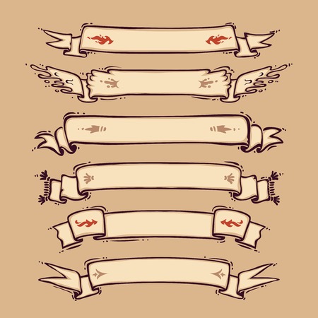 Retro Ribbons Setのイラスト素材