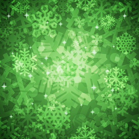 Shiny Green Snowflakes Seamless Pattern for Christmas Desingのイラスト素材