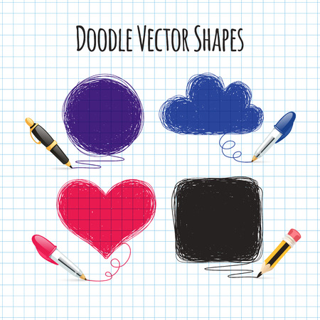 Vector Doodle Shapes Setのイラスト素材