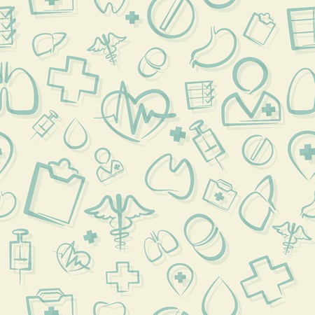 Green Medical Seamless Patternのイラスト素材
