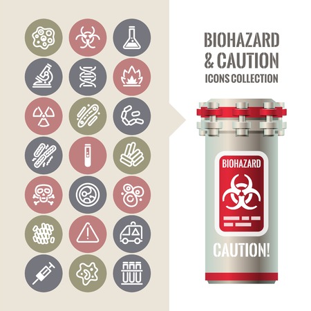 Biohazard and Caution Icons Collectionのイラスト素材
