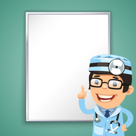 Doctor Points on the Boardのイラスト素材