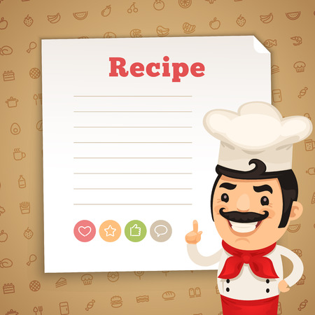 Recipe Card with Chefのイラスト素材