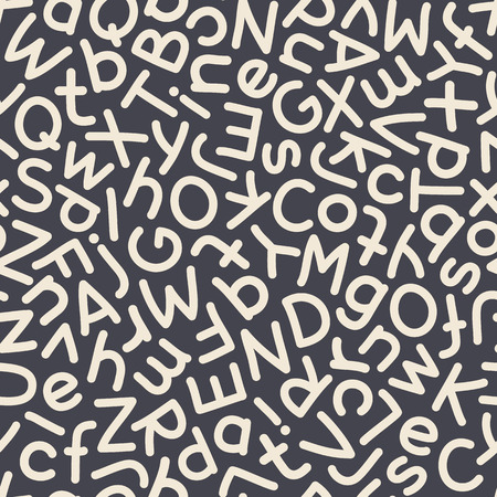 Hand Drawn Mix Letters Seamless Pattern Dark. Clipping paths included in JPG file.のイラスト素材