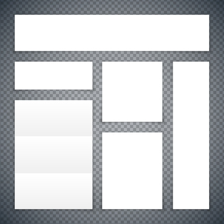 Set of White Paper Banners and Mockups. Clipping paths included.のイラスト素材