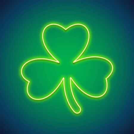 St Patricks Day Clover Neon Signのイラスト素材