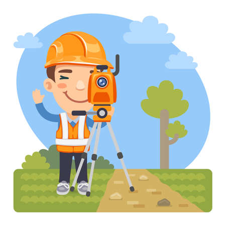 Cartoon Land Surveyorのイラスト素材