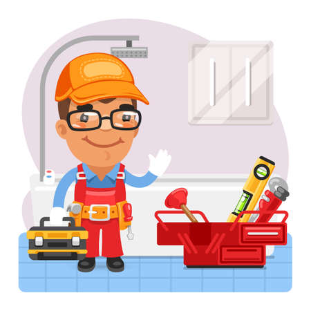 Bathroom Renovation Workerのイラスト素材