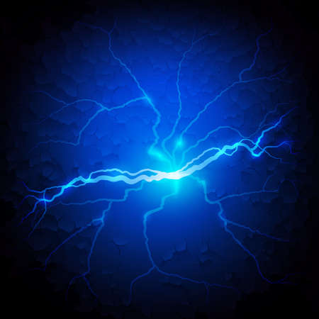 Blue Grunge Background with Lightning Boltのイラスト素材