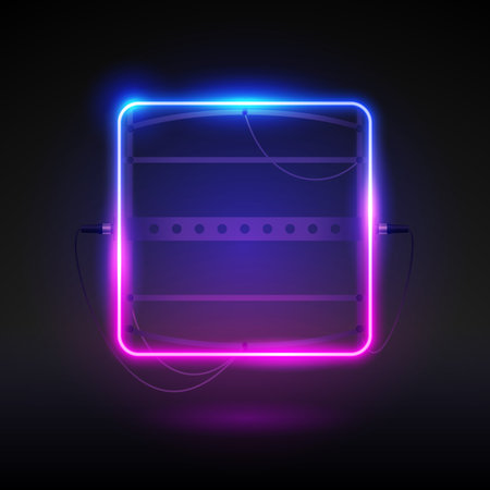 Glowing Neon Square Frameのイラスト素材