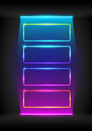 Abstract Colorful Neon Frames Setのイラスト素材