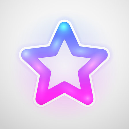 Star Shape LED Lamp Neon Color Iconのイラスト素材