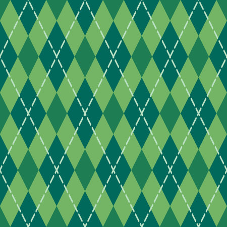 St. Patricks Day Seamless Pattern Green Argyleのイラスト素材