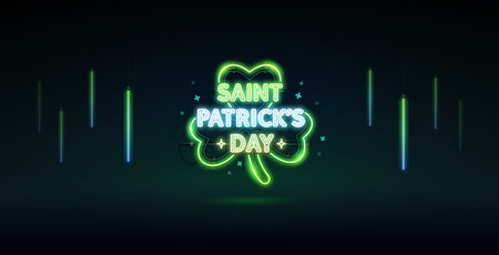 Staint Patricks Day Neon Signのイラスト素材
