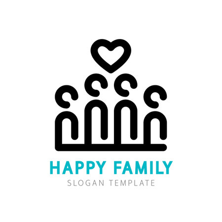 Happy Family Logo Templateのイラスト素材