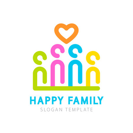 Happy Family Colorful Logo Templateのイラスト素材