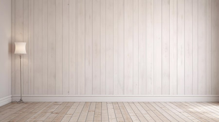 White Wooden Wall and Light Floorの素材