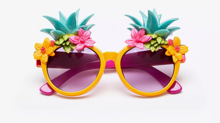 Funny Sunglasses with Flowers for Vacationの素材