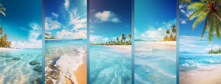 Summer Tropical Vertical Banners Setの素材